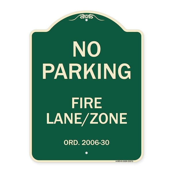 Princeton New Jersey No Parking Fire Lane Zone Heavy-Gauge Aluminum Sign, 24" x 18", G-1824-23273